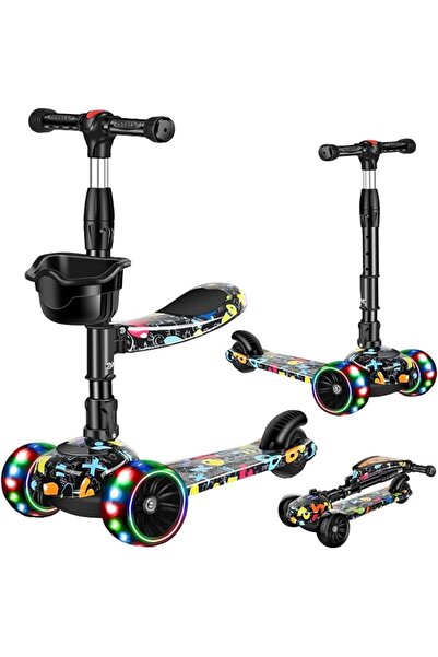 ZERIFAM Kick Scooter for Kids, Adjustable Height Foldable Scooter Removable S...