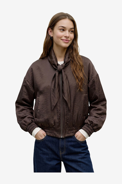 Vero Moda Women's VMPENNY Long Sleeve Bow Bomber Woven