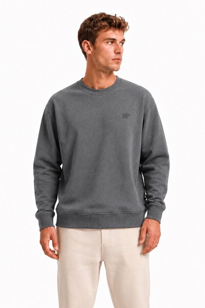 Bad Bear Outlands Crewneck Man Asphalt Sweatshırt 26.02.12.012-c118