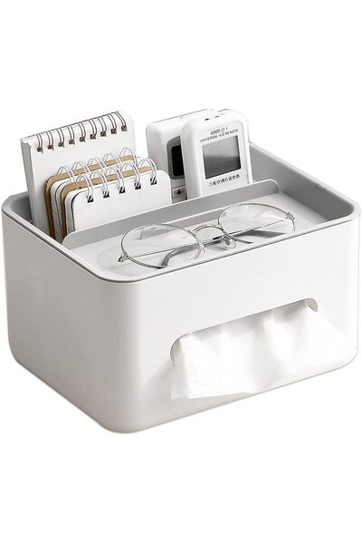 GENERAL JKJ&ZXZ Rectangular Tissue Box Cover Holder with Storage Napkin Tissu...