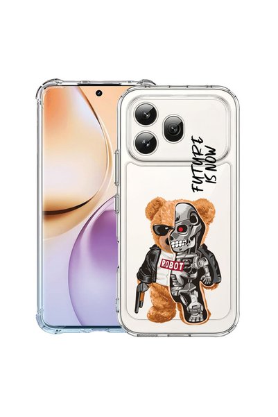 bestcase ®   Αντικραδασμική Θήκη για Honor 600, Μισό Ρομπότ Μισό Αρκουδάκι, 3...