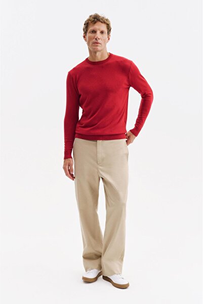 GIESTO basic™ UZUN KOL BİSİKLET YAKA BORDO TRİKO T-SHIRT
