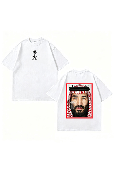 MUZİ Saudi National Day Men and Women's 100% Cotton T-Shirt Printed Round Nec...