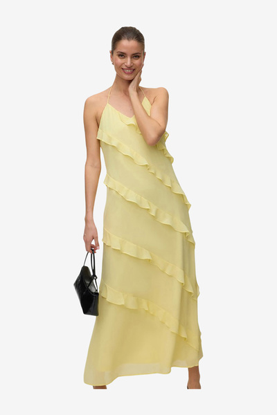 Vero Moda Women's VMMARJORIE Sleeveless Flounce Maxi Dress