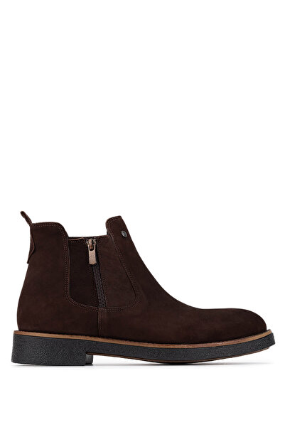 Tamer Tanca Men's Genuine Leather Brown Nubuck Casual Boots