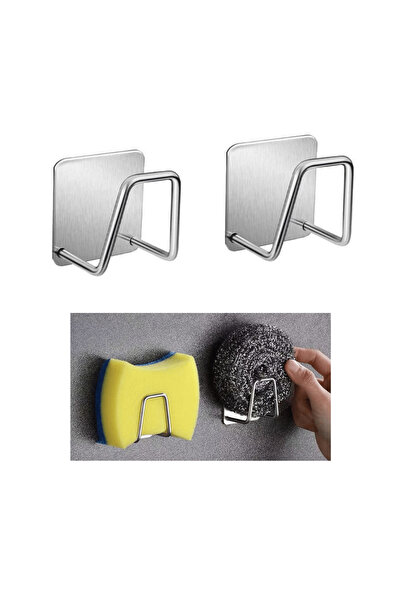 ENZ SHOP Cârlige autoadezive din aluminiu, argintii, 5 x 5 x 3,5 cm, set 2 bu...