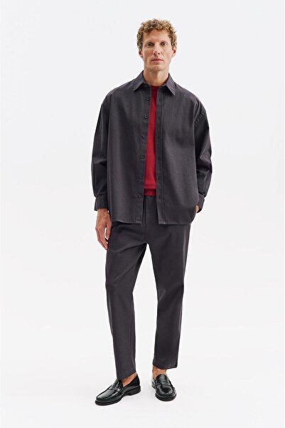 GIESTO basic™ OVERSIZE GABARDIN ANTRASİT GÖMLEK
