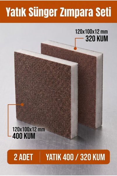 Uniflex 320 - 400 Kum Sünger Zımpara Seti 120x100x12 mm Yatık El Zımparası 2 ...