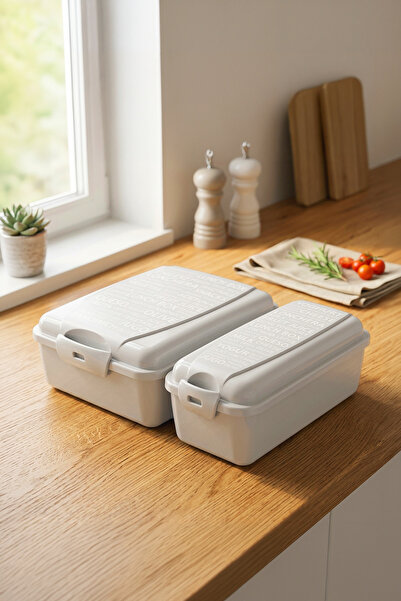 Kitchen Life Taşınabilir 2 Bölmeli Kilitlenebilir Kapaklı Yemek Ve Beslenme S...
