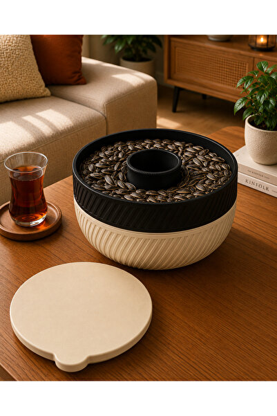 Smug Design 3D Pistachio Pratik Çöp Hazneli Çerezlik Kase