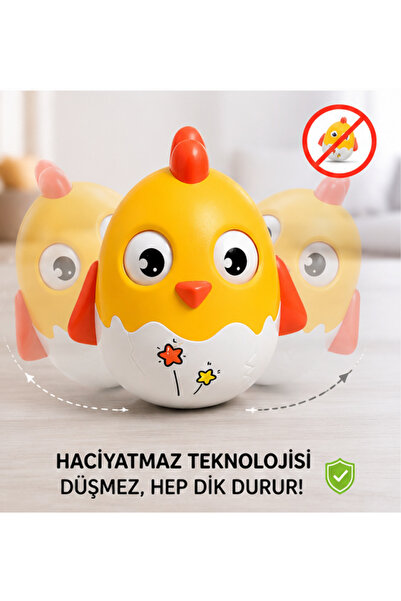 LRS STORE Sesli Hacı Yatmaz Bebek Oyuncağı – Hareketli Gözlü Denge Oyuncağı 6...