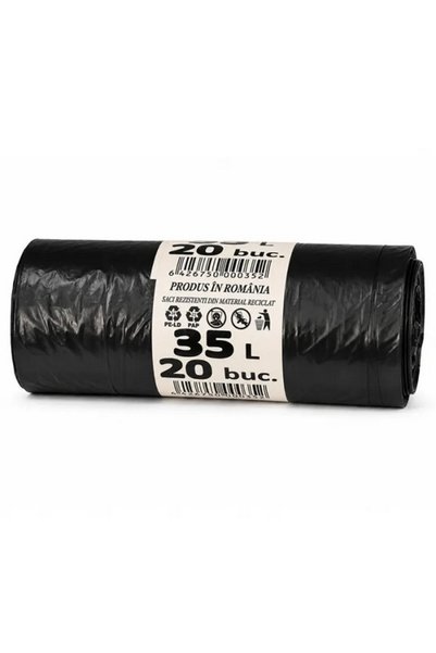 INATECH Set 6 Role Saci Menajeri din LDPE Reciclat, 35 L, 500 x 600 mm, 15 my...