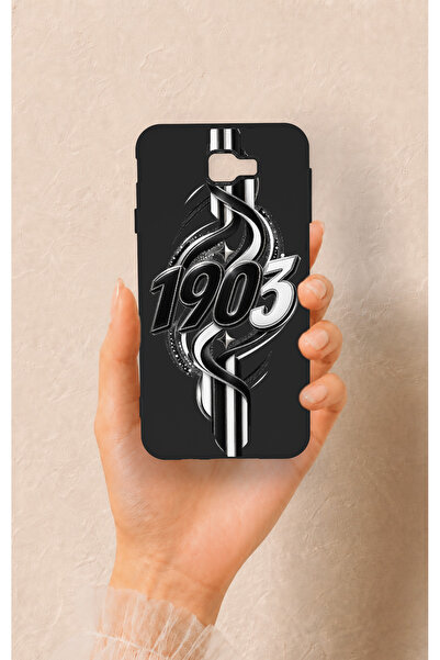Vip Case Samsung J7 Prime Uyumlu Siyah Beyaz Sarmaşık Desenli Silikon Kılıf
