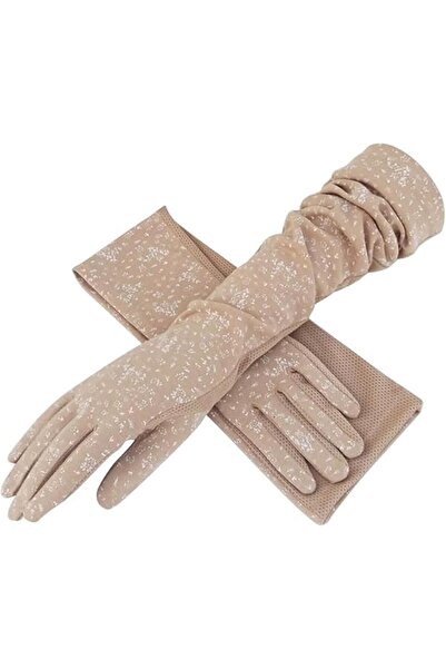 Generic Women's UV Protection Long Gloves, 58 cm, Cotton Floral Print