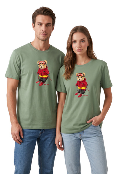 DK DAKSEL Μπλουζάκι Kayakçı Winter Teddy Bear με στάμπα, 100% βαμβάκι, άνετη ...
