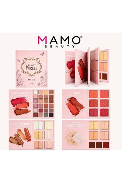 Mamo Beauty Wicked 6-in-1 All-in-One Makeup Palette - Eyeshadow, Blush, Highl...