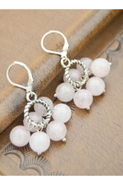Stoneage Pink Quartz Stone Earrings - Multicolor -