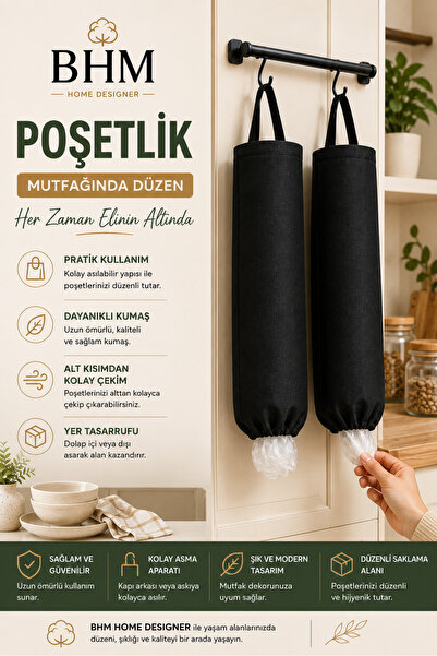 BHM 2'li Asılabilir Poşet Düzenleyici Organizer – Poşetlik ve Düzenleyici Sep...