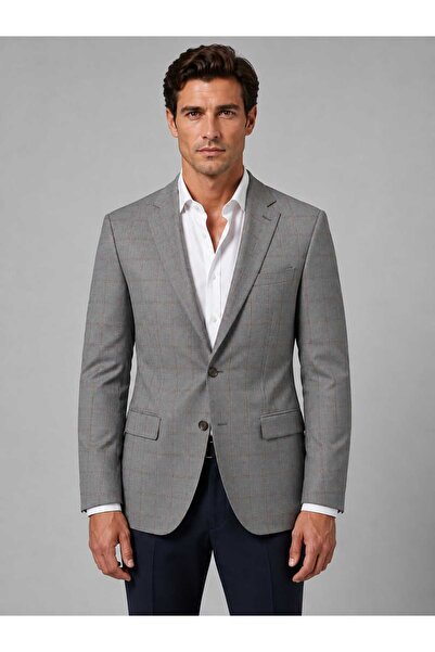Cambridge Regula %50 Yün %50 polyester Koyu Gri kareli Ceket Beden:58-60