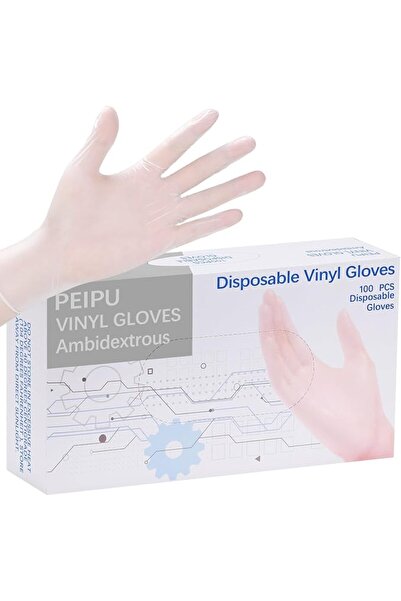 PEIPUS قفازات PEIPU الفينيلية للاستخدام مرة واحدة، خالية من البودرة، قفازات ل...