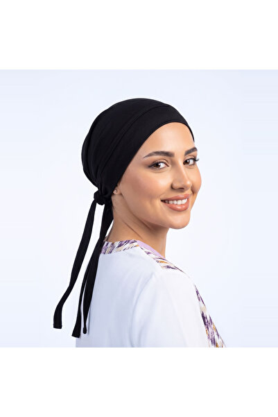 Generic Brand ربطة رأس أنيقة تُربط من الخلف - أسود ابيض