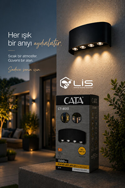 Cata Ct-8013 Kapri Modern Dış Mekan 15W Modern Led Aplik Amber Işık