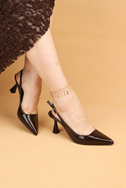 Nilsa Shoes Women's Thin Heeled Croc Evening Dress Shoes High Heeled Shoes
