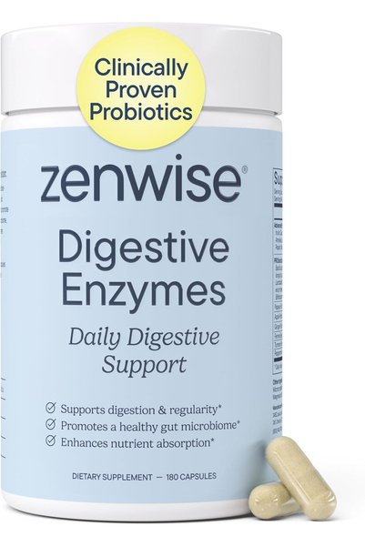 Zenwise Health Digestive Enzymes With Probiotics - Ultra Effective Plant Based Vegan Blend - The Best & Most Powerful Digestive Dietary Supplement for Men and Women - 180 Vegetarian Capsules - Strengthens Digesti...