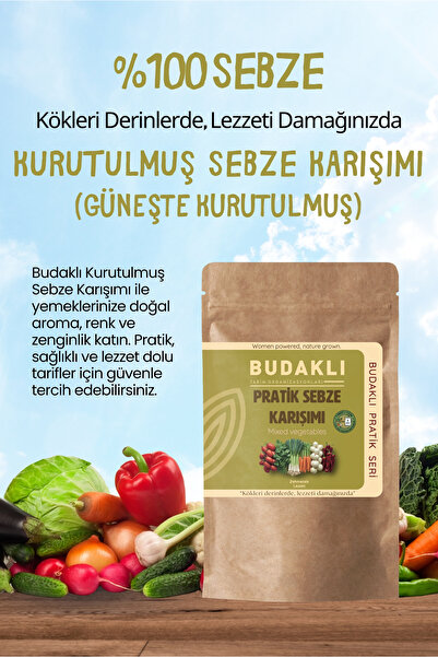 Budaklı Kurutulmuş Sebze Karışımı 100 Gr Güneşte Kurutulmuş Katkısız Kuru Sebze