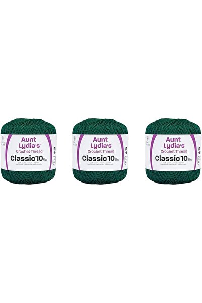 Auntie Me Aunt Lydia's Lydia Classic Crochet Thread - 3 Pack of 350y/320m - C...