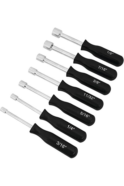 Performance Tool 1910 7-Piece SAE Nut Driver Set for Tightening and Loosening...
