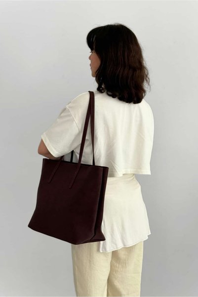 Yuka Atelier Mara Suede Shopper Bag - Shoulder Bag (Burgundy)