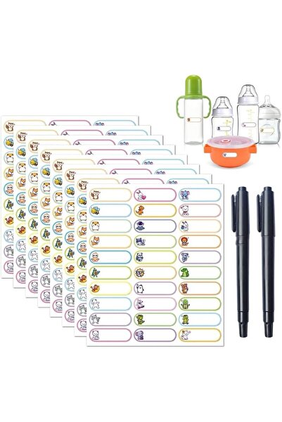 Goodern Baby Bottle Labels,8 Sheets 240 PCS Name Labels for Kids with 2 PCS M...
