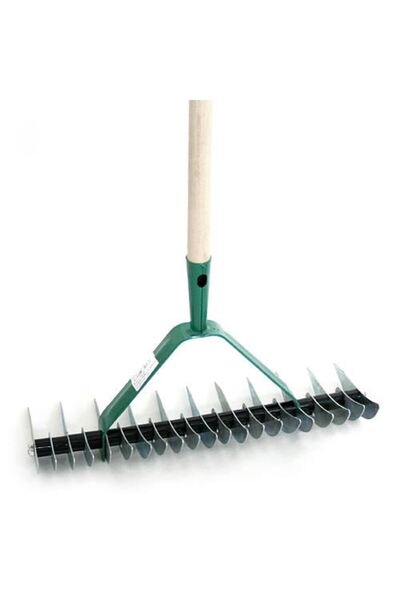 Solplant Grebla pentru aerarea solului, coada lemn, 11/21 dinti, 38 cm