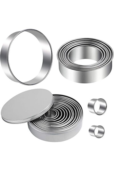 Winerming Round Cookie Cutters Set 12 Pieces Bistcuit Cookie Cutters Circle P...