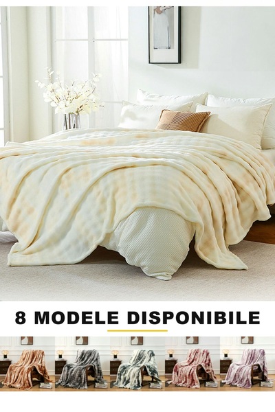 Frasin Select Pătură Cocolino Extra Moale și Catifelată, 200x230cm, alb-crem