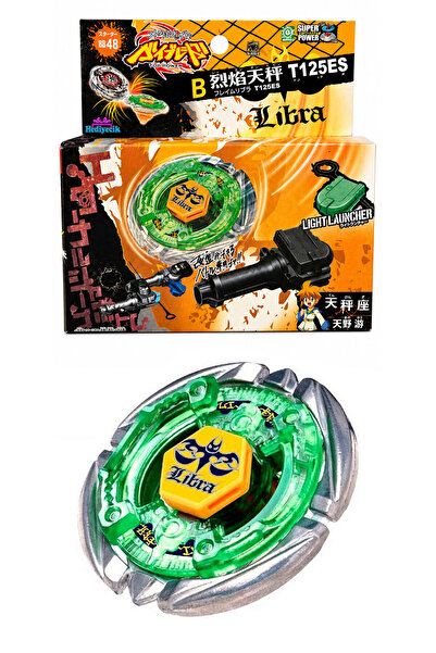 hediyecik Metal Gyro Fırlatıcılı Beyblade Topaç Seti Flame Libra T125ES BB-48