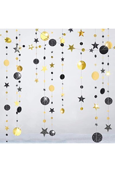 Tazweeq Party Decorations, Moon Star Garland Hanging Stars Circle Streamer Ba...