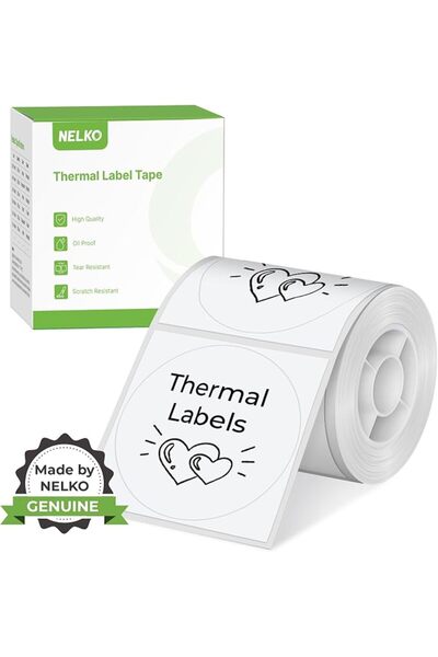 Nelko ملصقات حرارية مقاس 2 بوصة (50 مم) لطابعة PM220، بيضاء، 150 ملصق/لفة واحدة