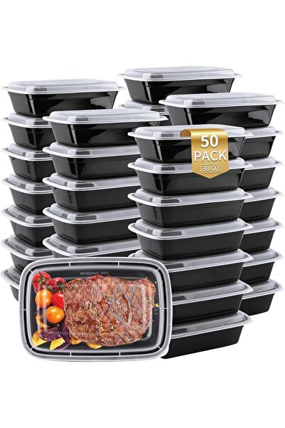 SAGREENY 50-Pack Meal Prep Containers 38 OZ, Rectangular Reusable Storage Lun...