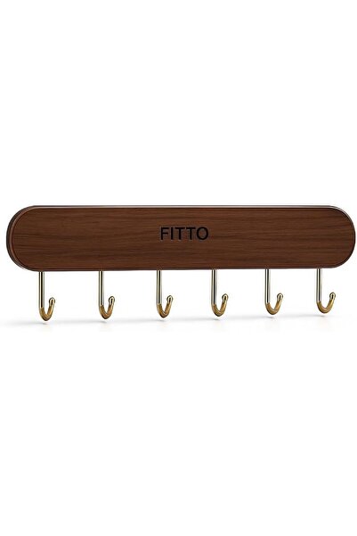 fitto خطافات حائط لاصقة شديدة التحمل - قضيب مصمم بـ 6 خطافات، شماعات ذاتية ال...