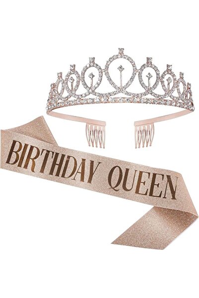 KASTWAVE Happy Birthday Sash and Crown, Tiara with Comb, Gift Kit for Party D...