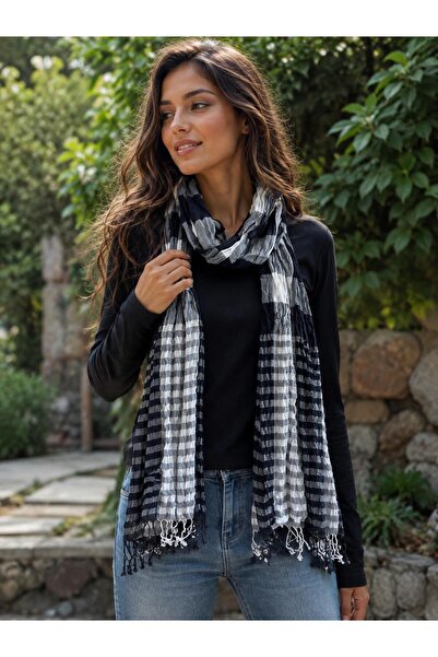 Gönülden Tasarım 180X50 cm Plaid Women's Scarf Shawl