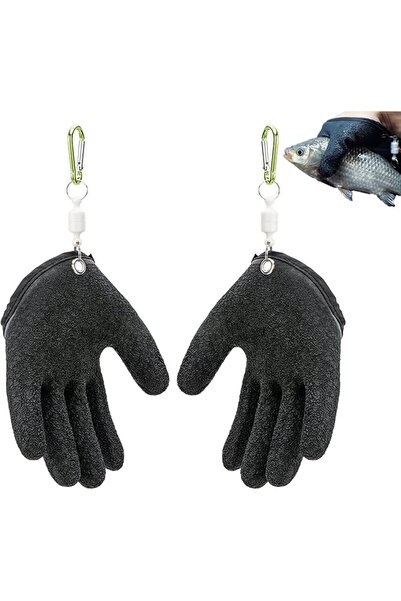 GENERAL 2 Pcs Latex Puncture Proof Fishing Gloves with Magnetic Buckle Releas...