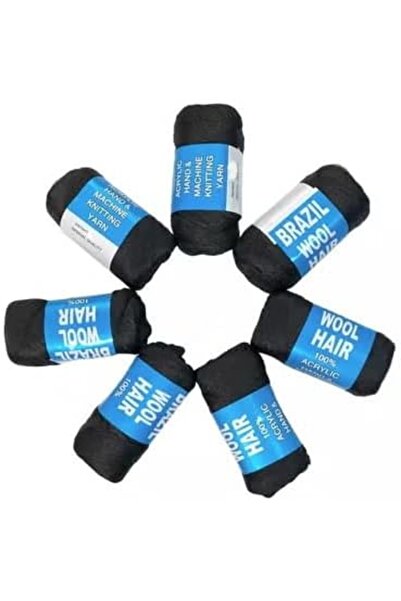 Generic 6 Packs Brazilian Black Wool Hair Yarn for Braiding Braiding Twist Ex...