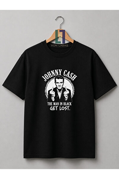 PANDORICA Johnny Cash Retro Baskılı Premium Unisex Tişört