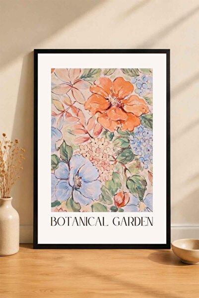 dudekohome Botanical Garden Çiçek Poster Çerçeveli Tablo Vintage Botanik Duva...