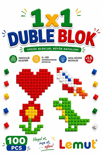 Lemut Duble Classic Yapım Parçaları 1/2+ Yaratıcı Oyuncak Yapım Seti