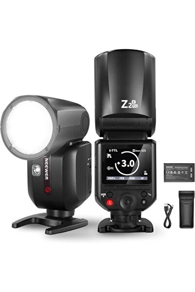 NEEWER Z2PRO-C 2.4G TTL Round Head Flash Speedlite Compatible with Canon