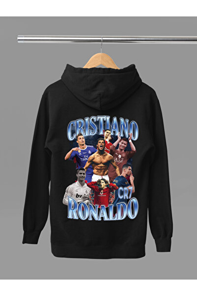 MAGORS CRISTIANO RONALDO BASKILI 3 İPLİK KALİTE YUMUŞAK DOKU KAPŞONLU ÇOCUK S...